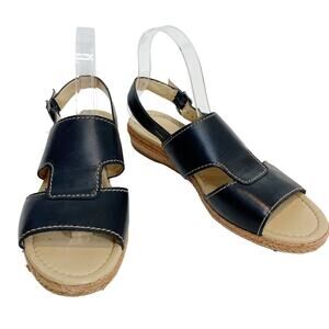 Naturalizer Womens Size 9.5 Reese Leather Espradrille Sandals Open Toe Slingback